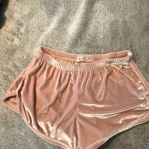 light pink brandy melville velvet shorts